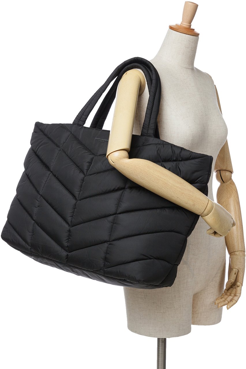 Saint Laurent Nylon Puffer Tote Zwart