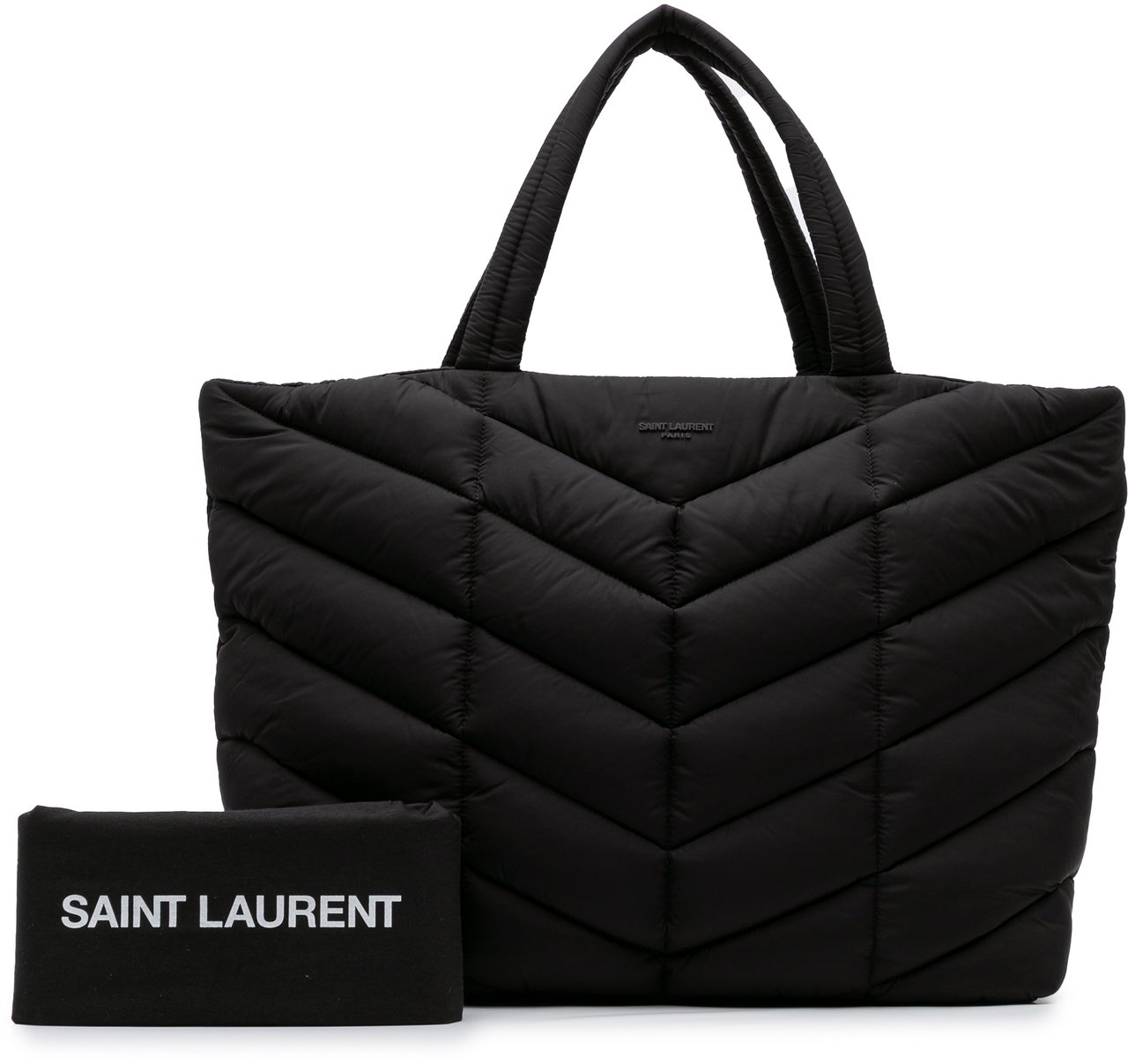 Saint Laurent Nylon Puffer Tote Zwart