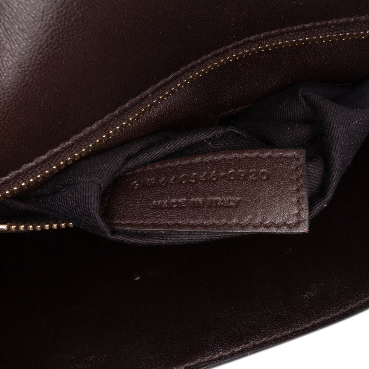 Saint Laurent Croc Embossed Leather Tuc Chain Shoulder Bag Bruin