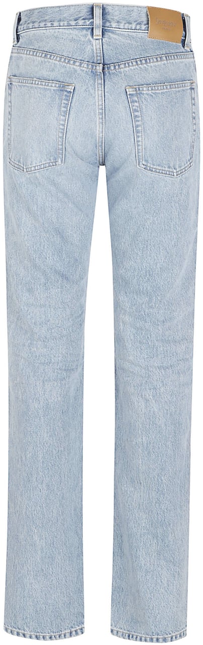 Saint Laurent High-Waisted Straight Leg Jeans with Classic Pocket Design Wit