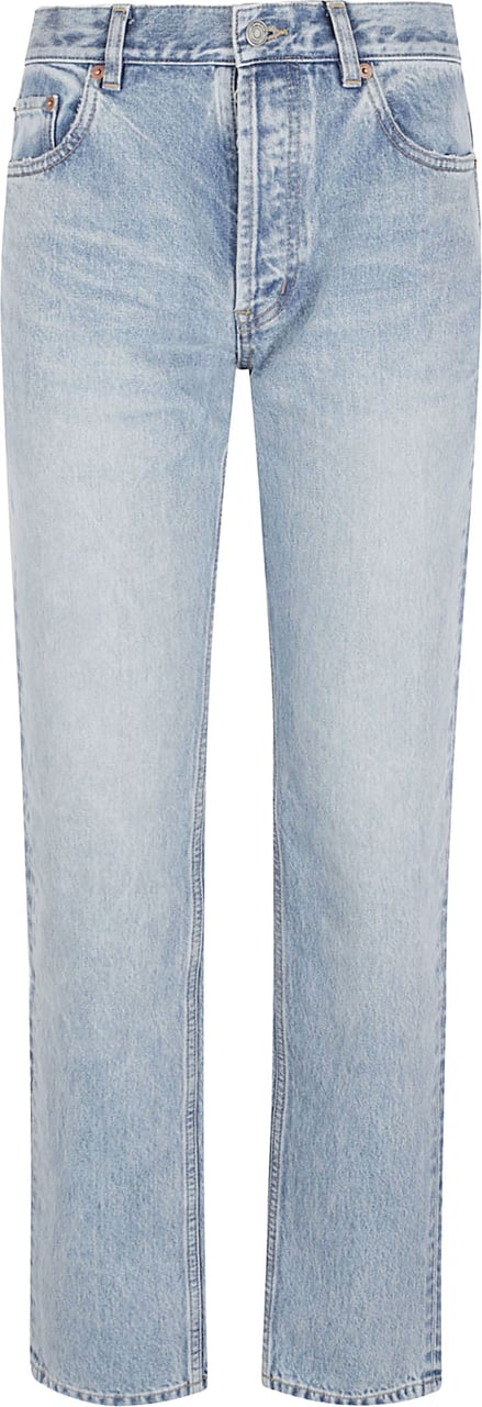 Saint Laurent High-Waisted Straight Leg Jeans with Classic Pocket Design Wit