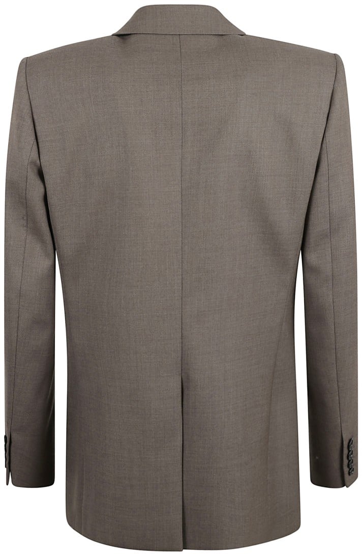 Saint Laurent Tailored Wool Jacket With Design Grijs