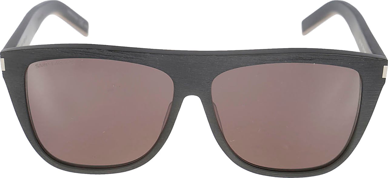 Saint Laurent Rectangular Acetate Sunglasses with Polished Finish Neutraal