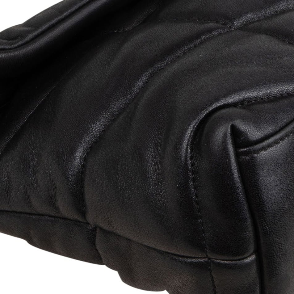 Saint Laurent Quilted Leather Loulou Puffer Crossbody Bag Zwart