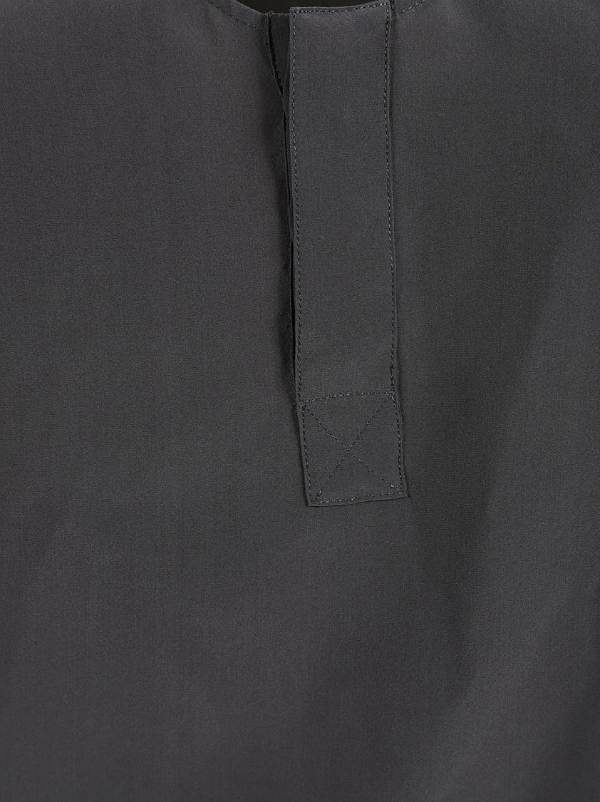 Saint Laurent Black Silk Top With Scoop Neckline Grijs