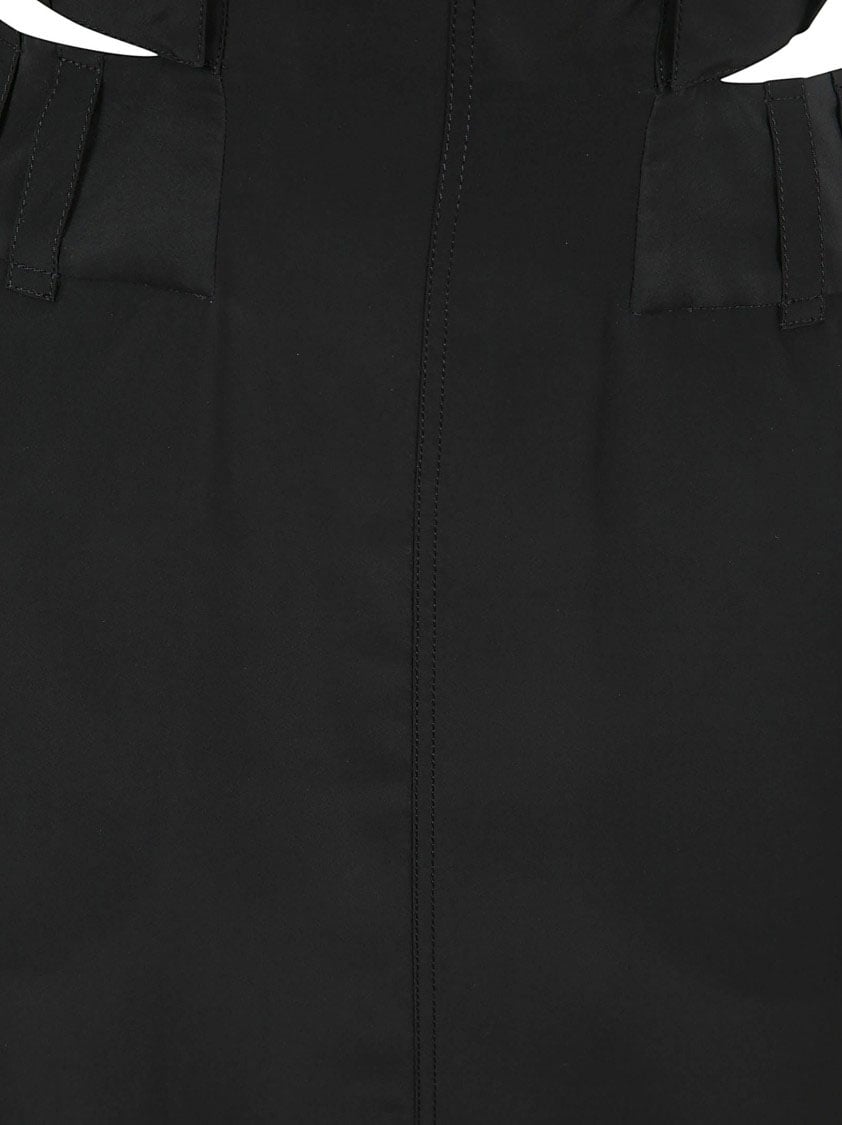 Saint Laurent Structured Black Dress With High Neckline Zwart