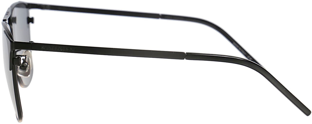 Saint Laurent Rectangular Metal Frame Sunglasses Zwart