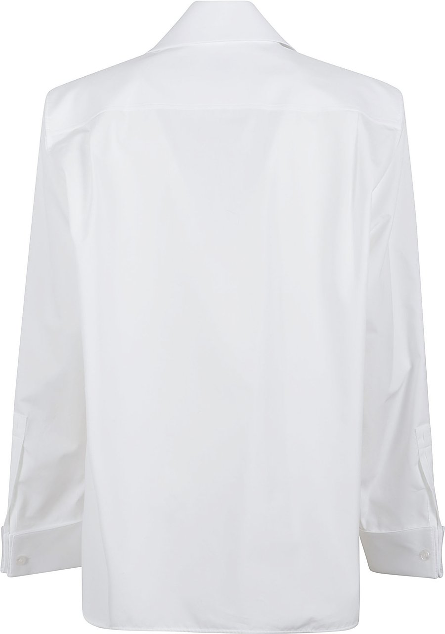 Saint Laurent Button-Down Shirt with Lavallière Collar and Structured Shoulders Wit