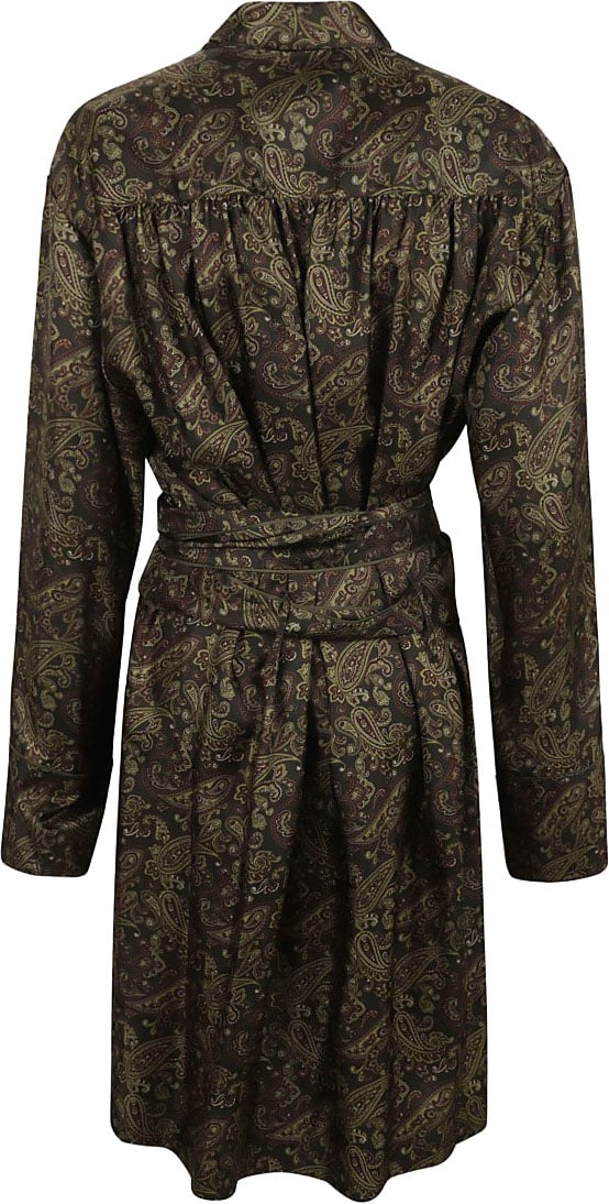 Saint Laurent Silk Paisley Sweater With Belted Waist Divers