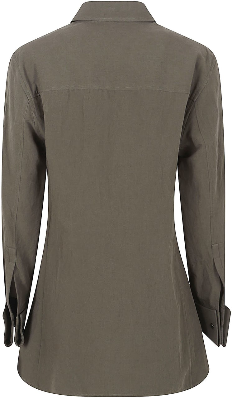 Saint Laurent Pointed Collar Button-Up Shirt Zwart