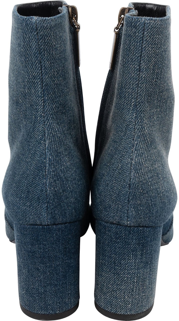 Saint Laurent Saint Laurent Blue Denim Ankle Boots (37) Blauw