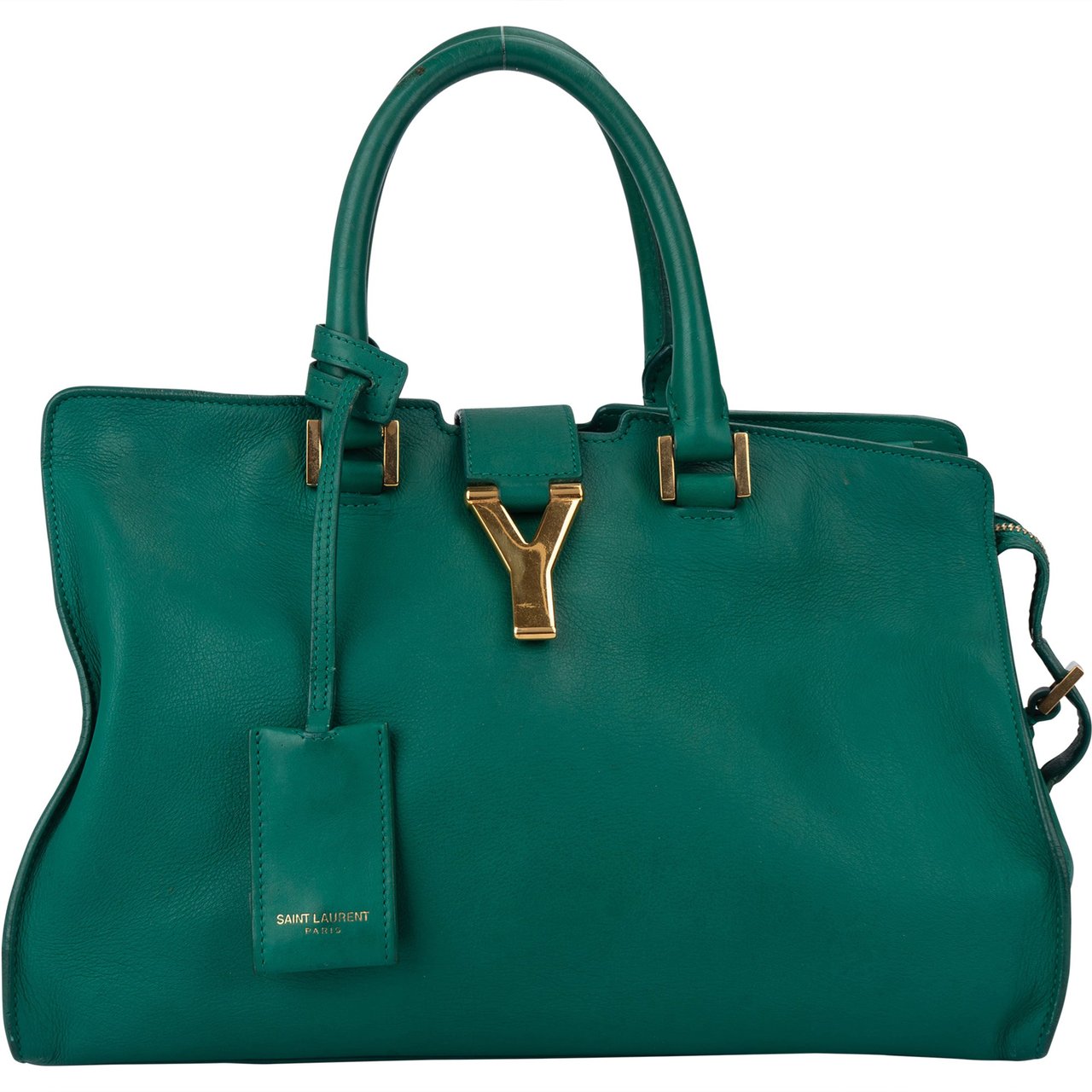 Saint Laurent Saint Laurent Green Leather Y Handbag Divers