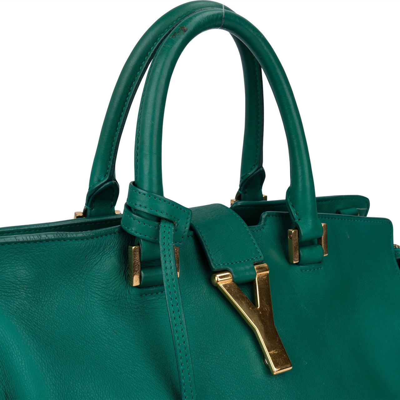 Saint Laurent Saint Laurent Green Leather Y Handbag Divers