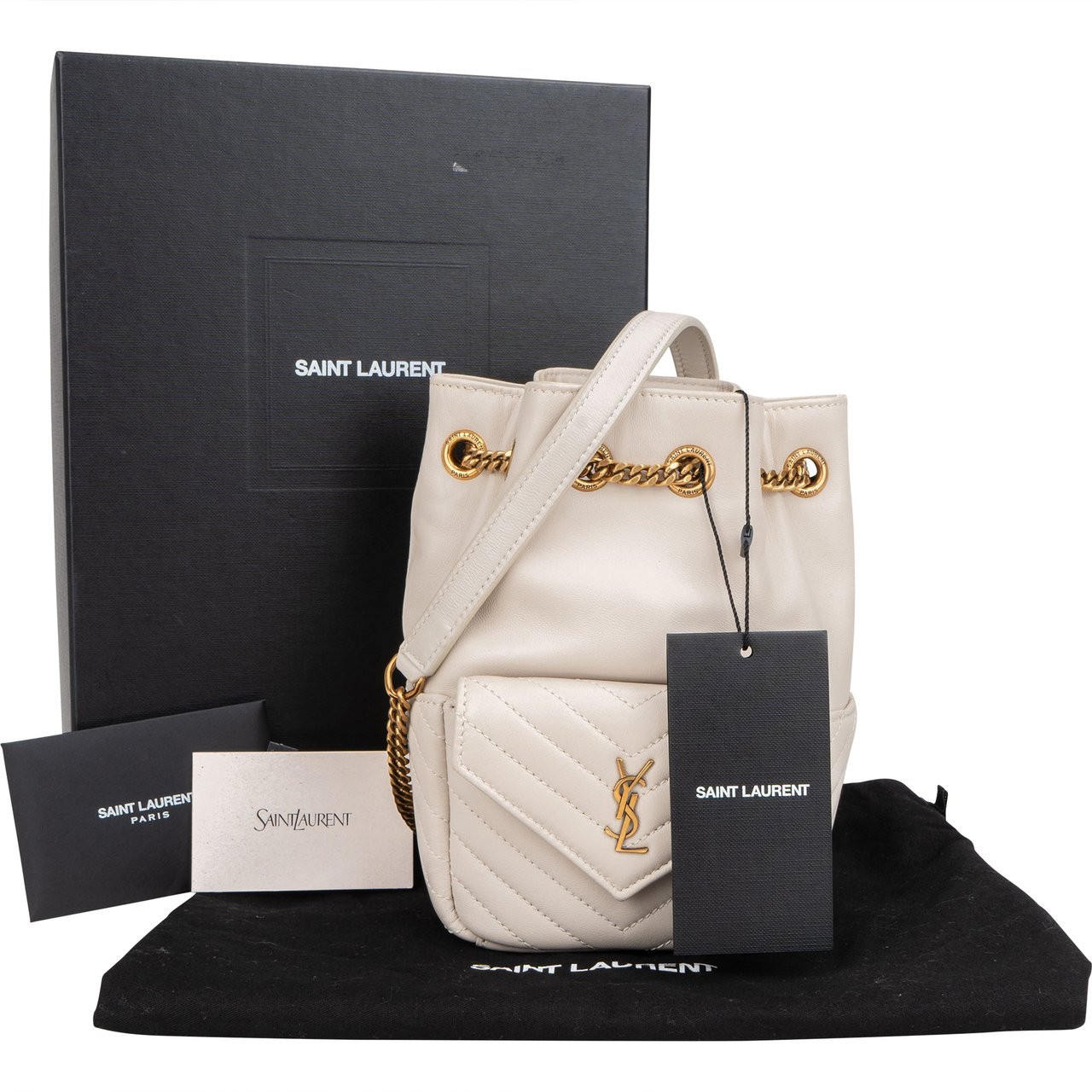 Saint Laurent Saint Laurent Chevron Leather Joe Crossbody Bucket Bag Divers