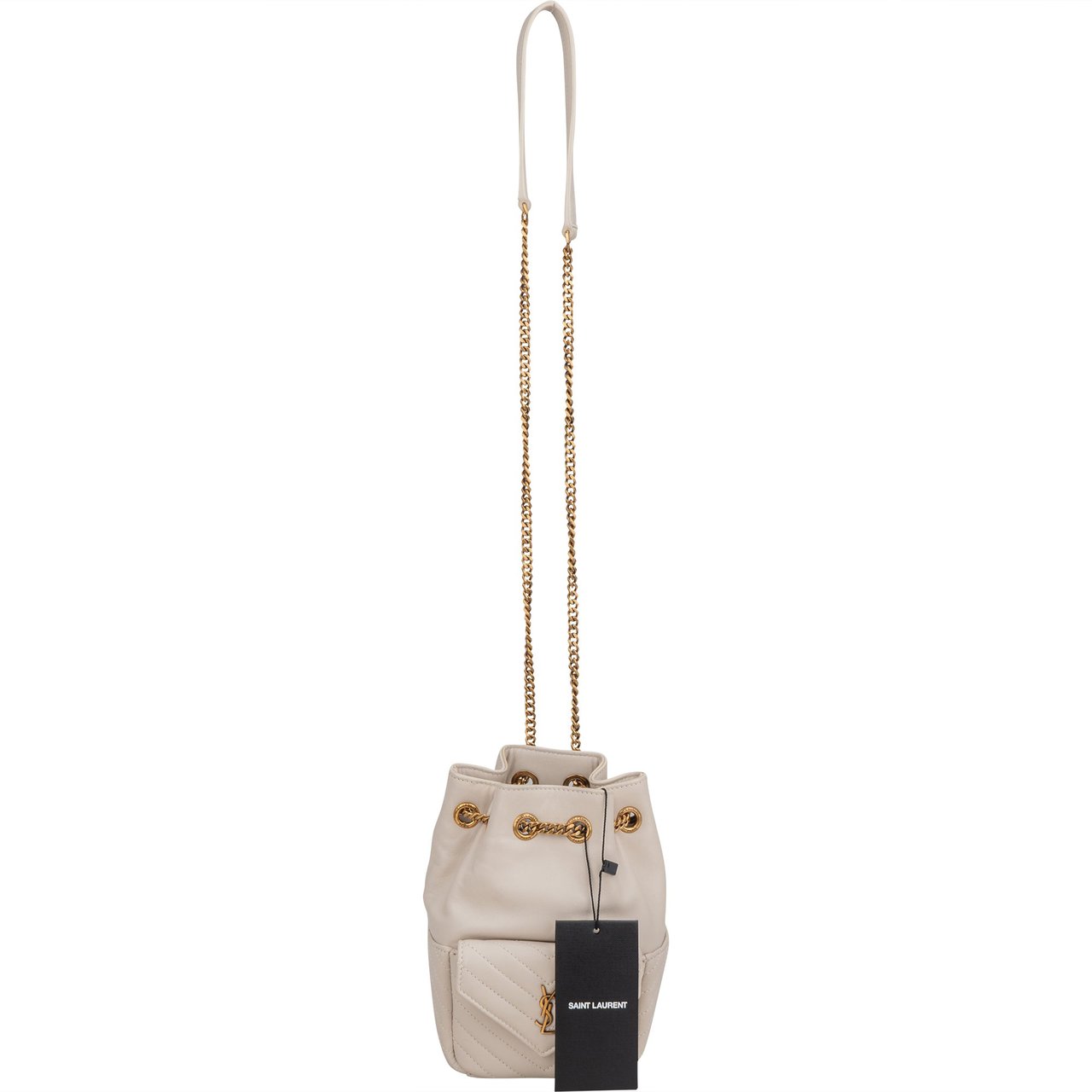 Saint Laurent Saint Laurent Chevron Leather Joe Crossbody Bucket Bag Divers