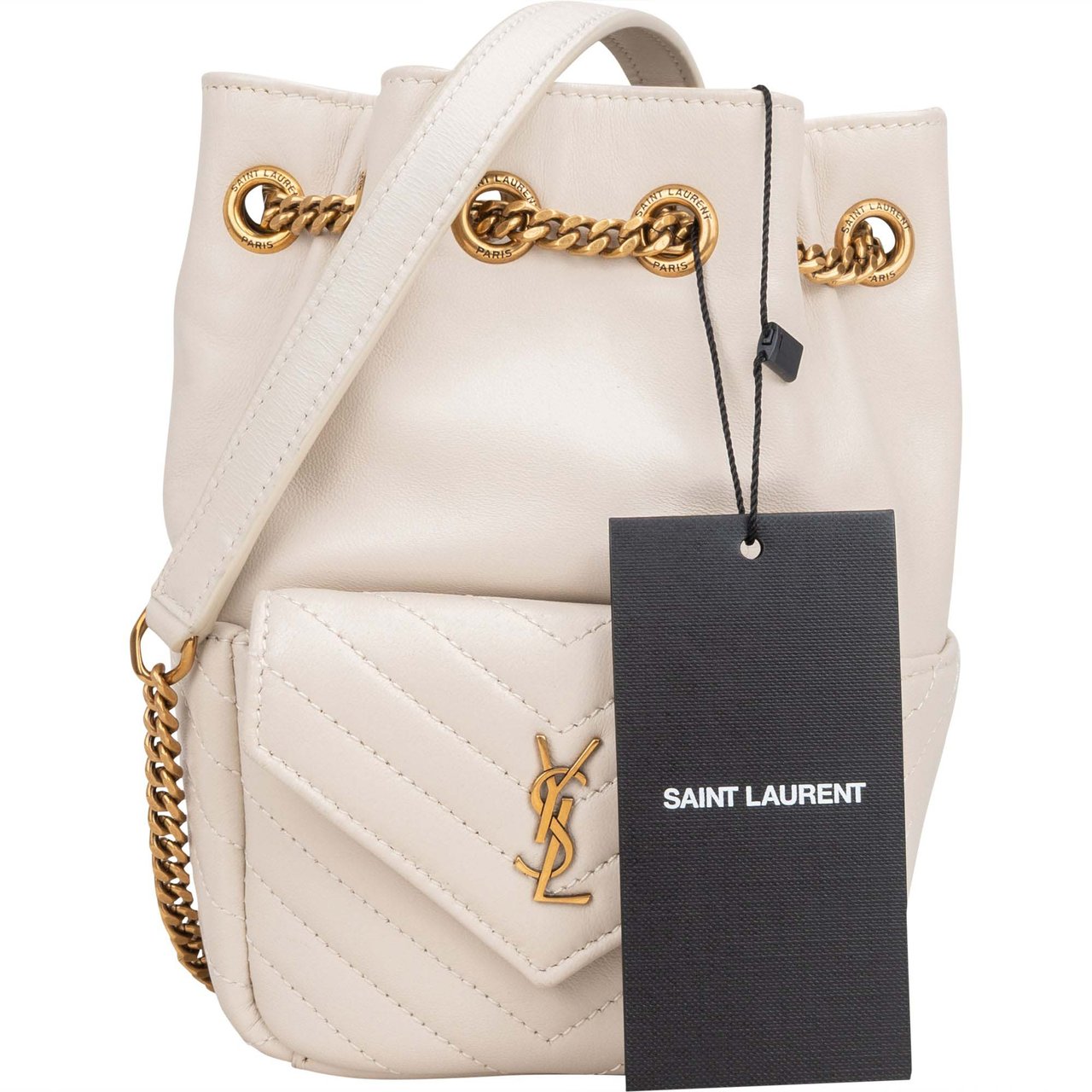 Saint Laurent Saint Laurent Chevron Leather Joe Crossbody Bucket Bag Divers