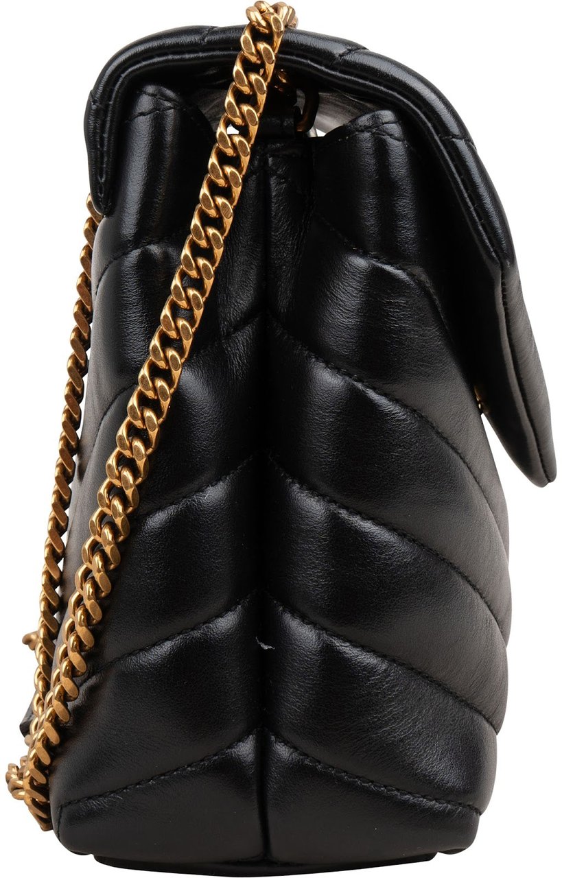 Saint Laurent Quilted Leather Small Loulou Crossbody Bag Zwart