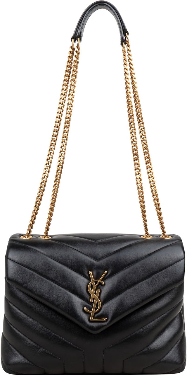 Saint Laurent Quilted Leather Small Loulou Crossbody Bag Zwart