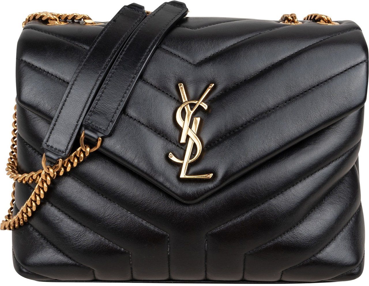Saint Laurent Quilted Leather Small Loulou Crossbody Bag Zwart