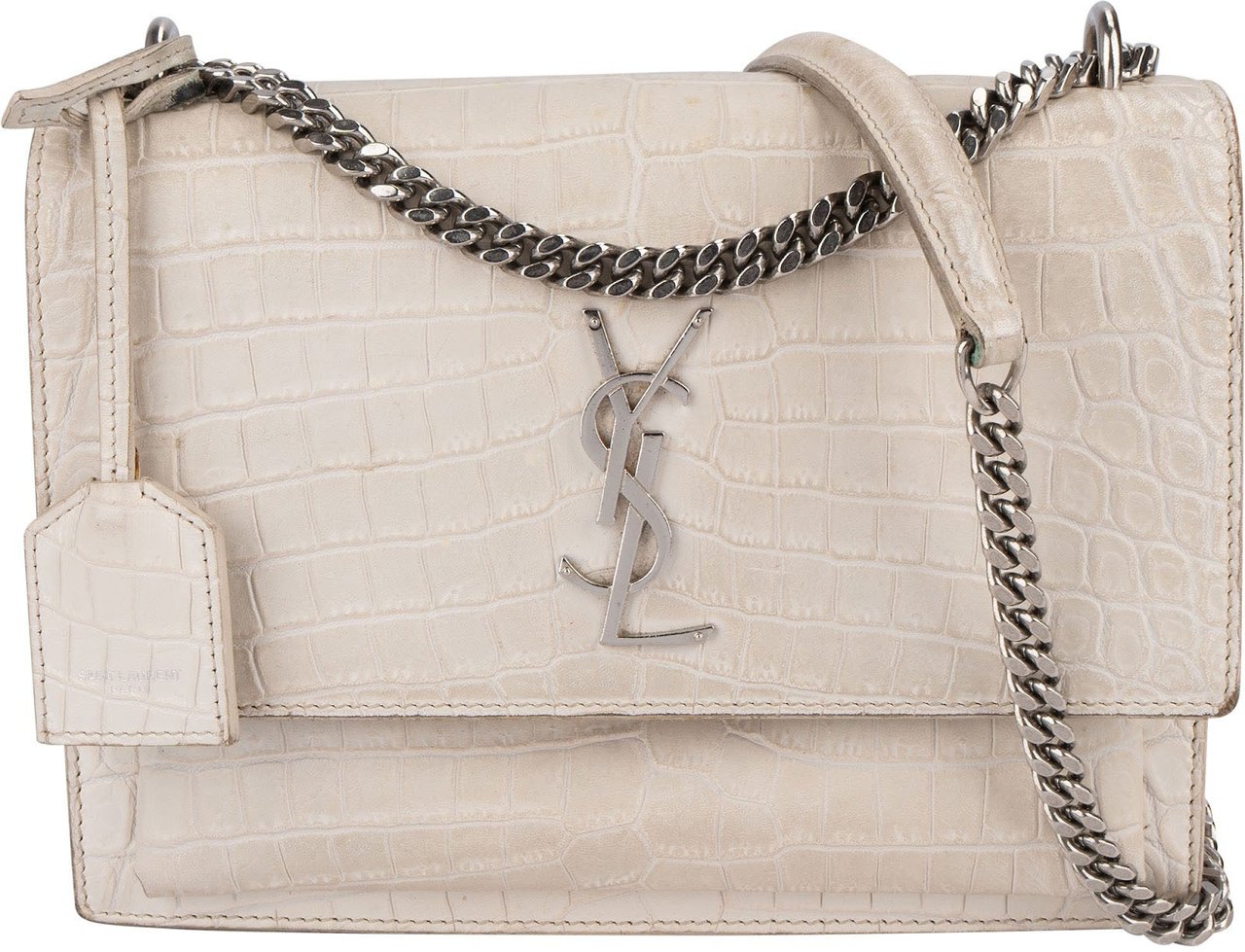 Saint Laurent Croc-Embossed Leather Sunset Crossbody Bag Divers