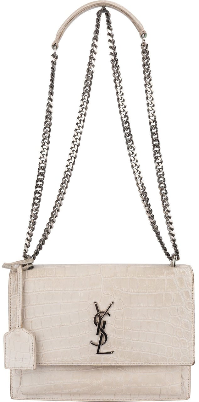 Saint Laurent Croc-Embossed Leather Sunset Crossbody Bag Divers