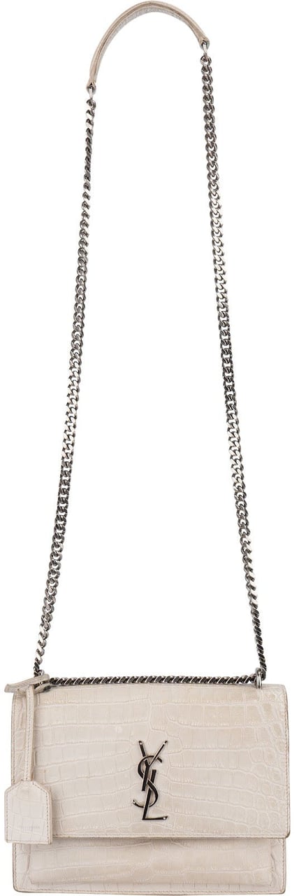 Saint Laurent Croc-Embossed Leather Sunset Crossbody Bag Divers