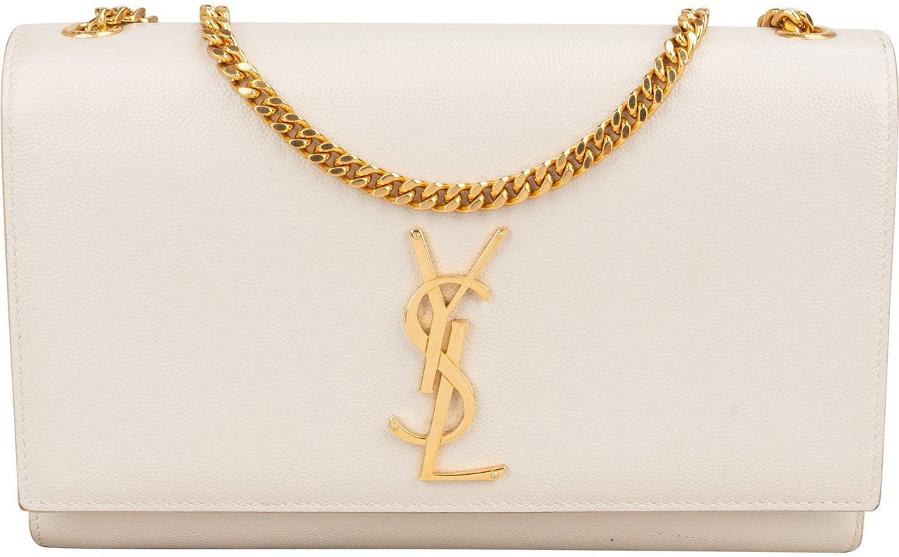 Saint Laurent Grained Leather Sunset Chain Wallet Crossbody Bag Divers