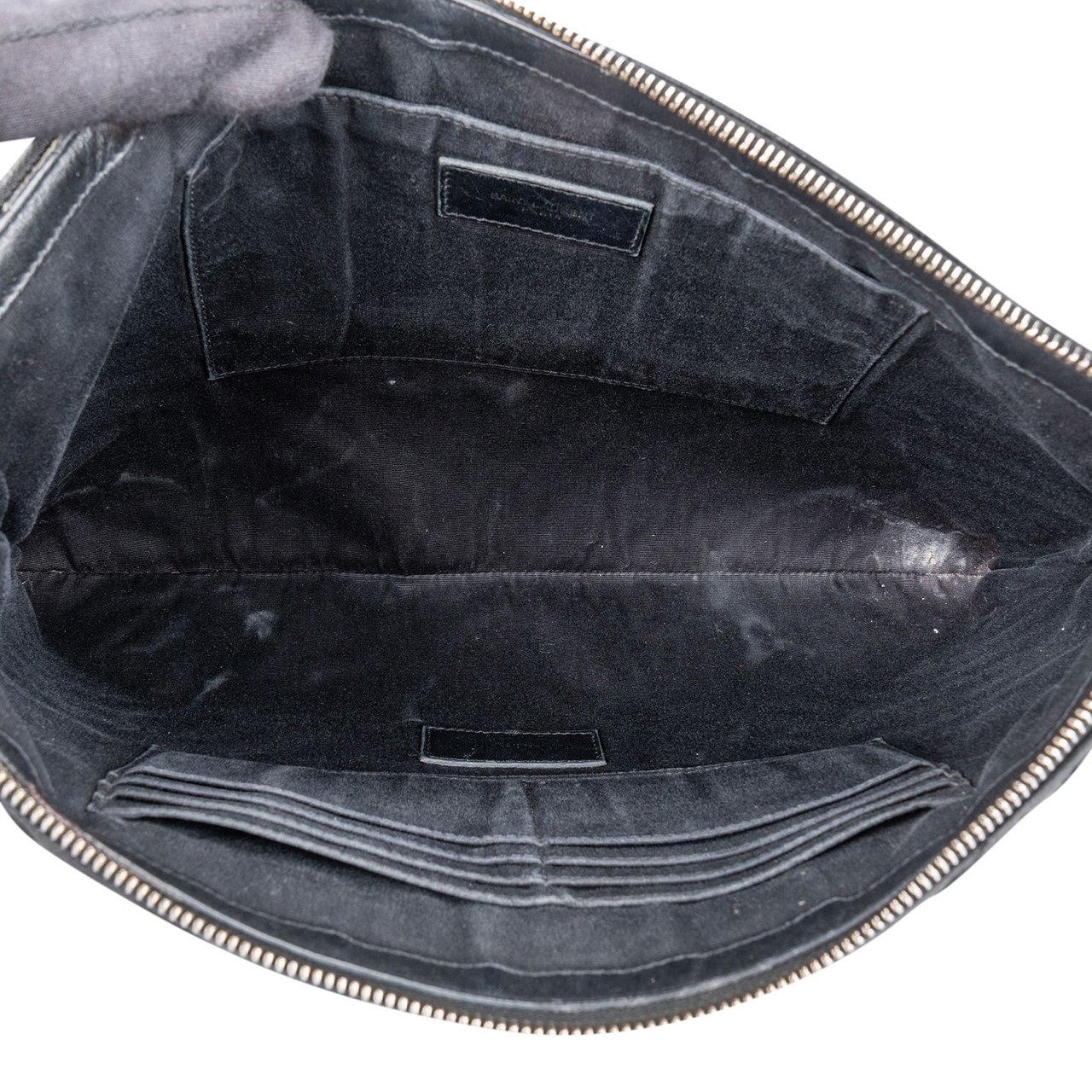 Saint Laurent Quilted Leather Clutch Zwart