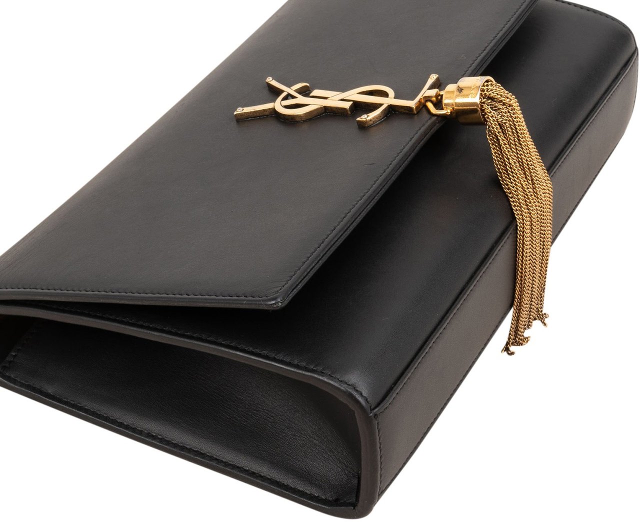Saint Laurent Smooth Leather Kate Tassel Chain Shoulder Bag Zwart