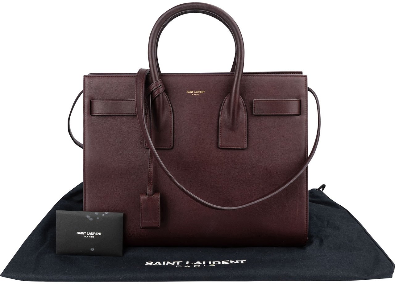 Saint Laurent Smooth Leather Sac de Jour Handbag Rood
