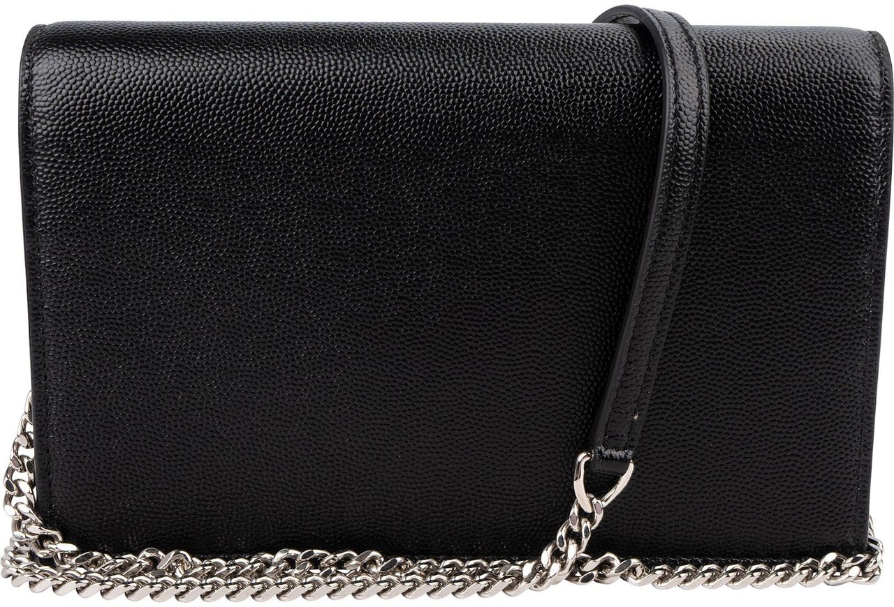 Saint Laurent Grain de Poudre Kate Tassel Wallet On Chain Crossbody Bag Zwart