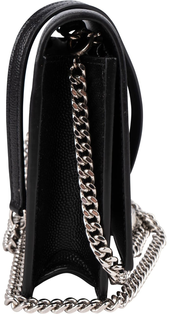 Saint Laurent Grain de Poudre Kate Tassel Wallet On Chain Crossbody Bag Zwart