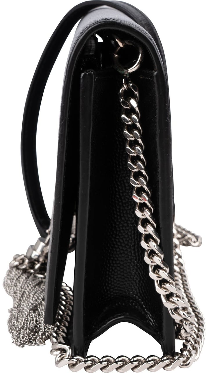 Saint Laurent Grain de Poudre Kate Tassel Wallet On Chain Crossbody Bag Zwart