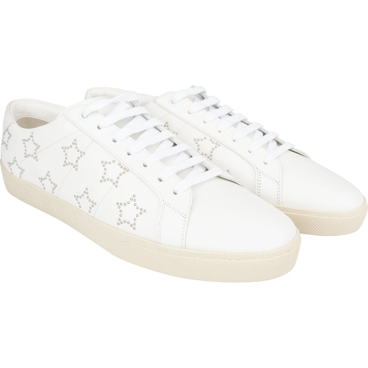 Saint Laurent Saint Laurent White Leather Star Sneaker (43) Divers