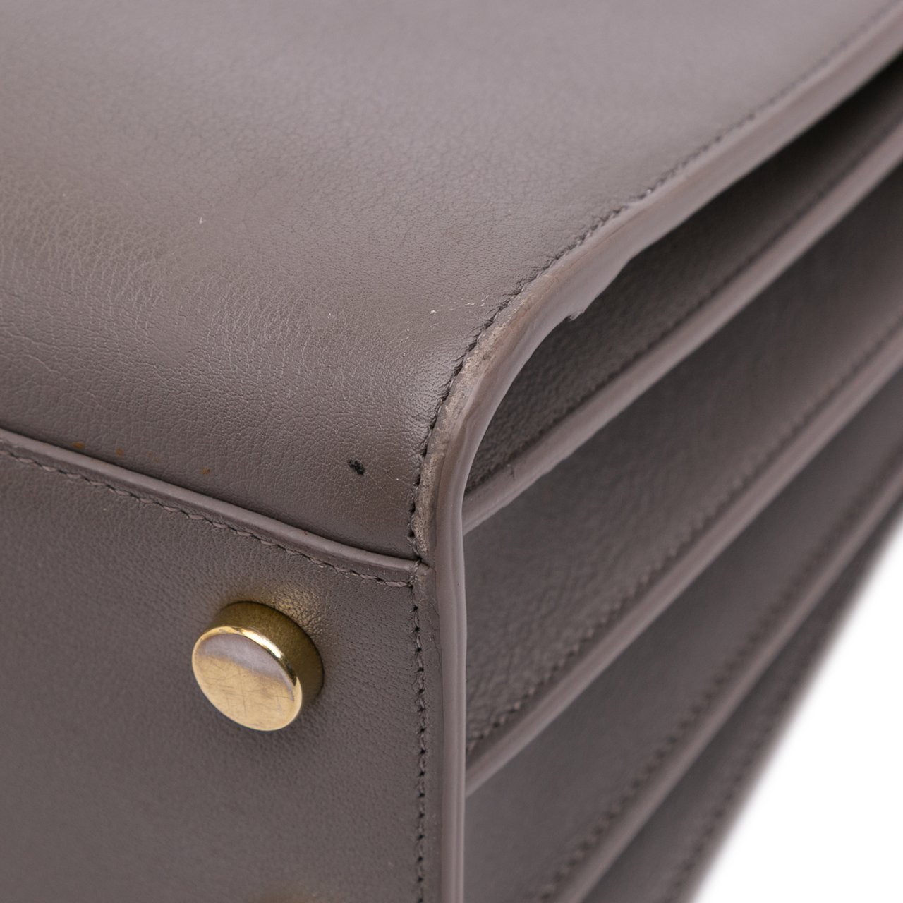 Saint Laurent Nano Leather Sac De Jour Grijs