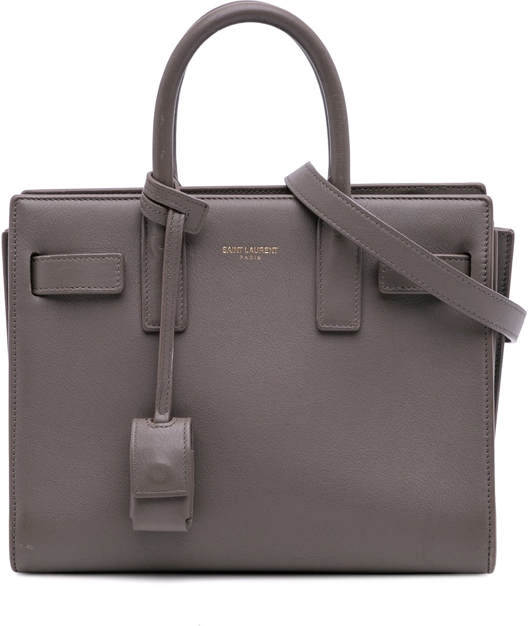 Saint Laurent Nano Leather Sac De Jour Grijs