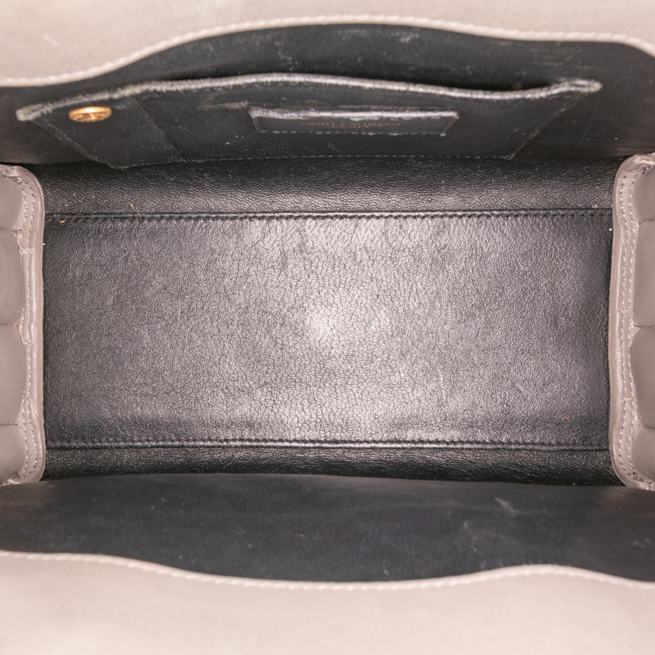Saint Laurent Nano Leather Sac De Jour Grijs