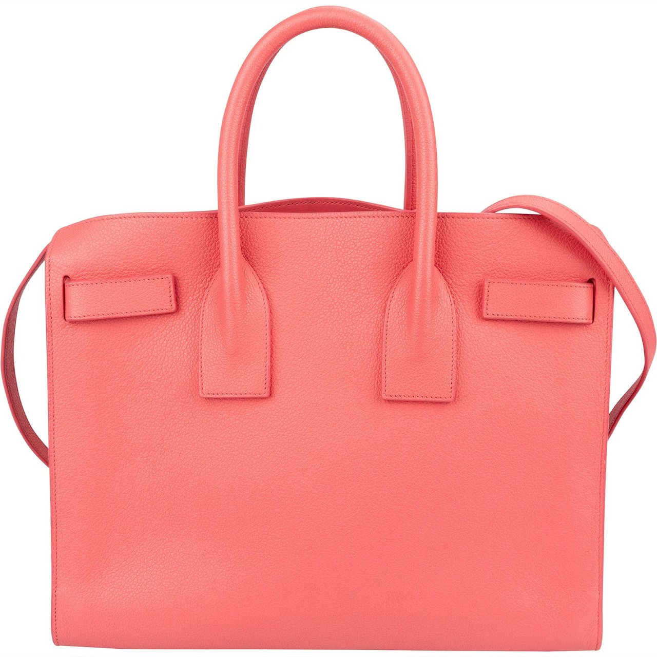 Saint Laurent Grained Leather Sac de Jour Handbag Rood