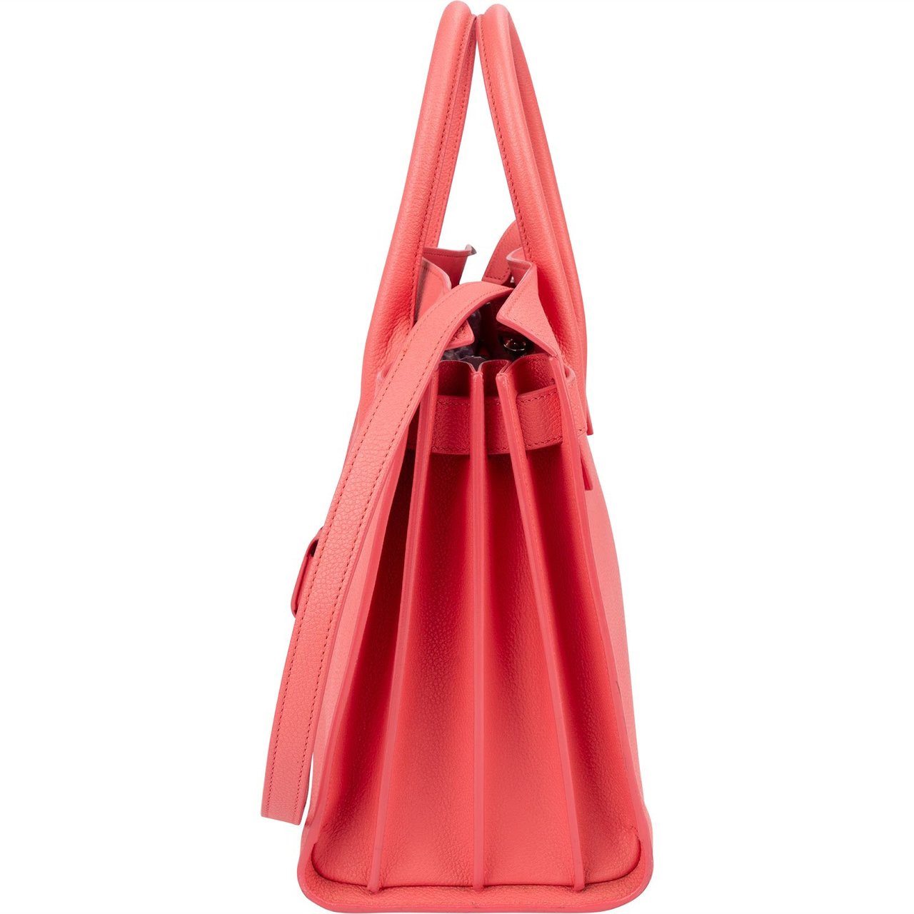 Saint Laurent Grained Leather Sac de Jour Handbag Rood