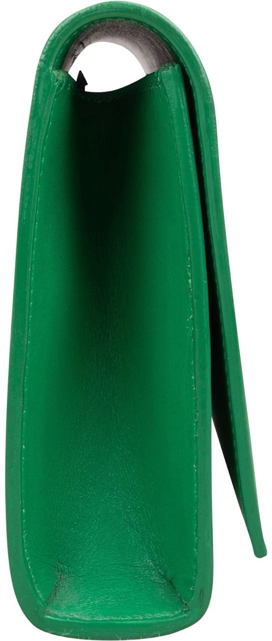 Saint Laurent Green Leather Clutch Groen