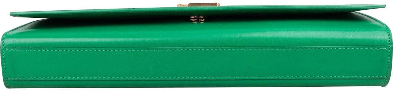 Saint Laurent Green Leather Clutch Groen