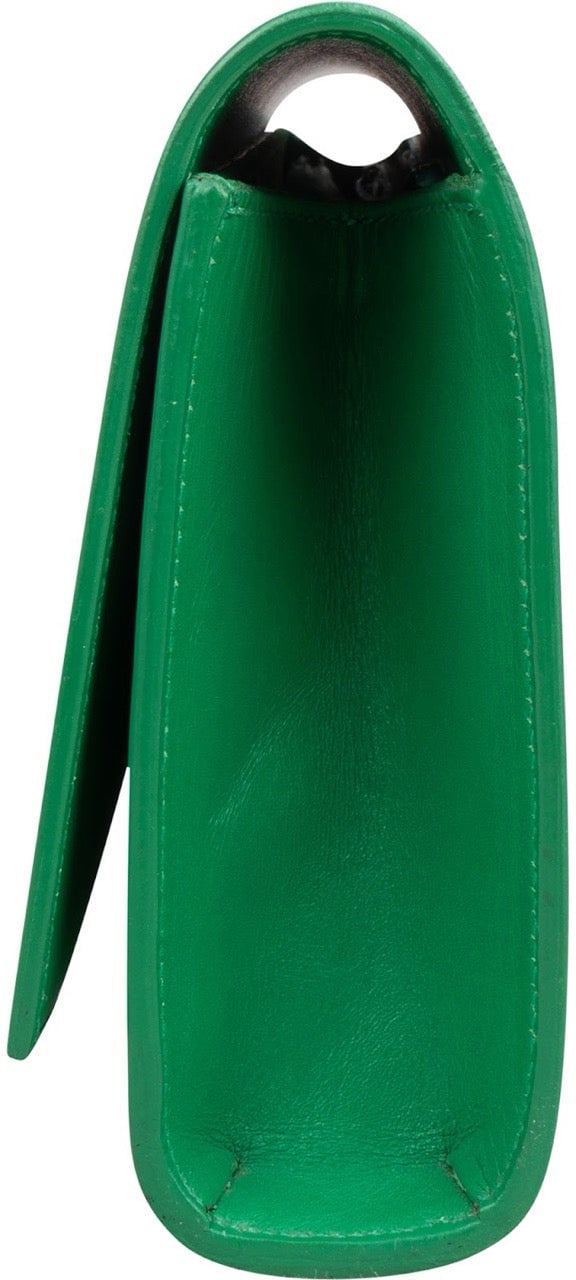 Saint Laurent Green Leather Clutch Groen