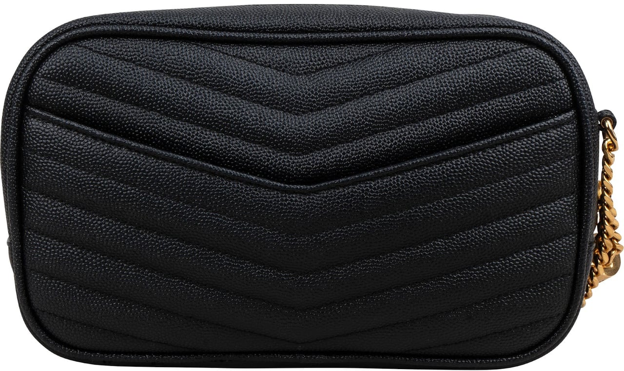 Saint Laurent Quilted Leather Lou Camera Crossbody Bag Zwart