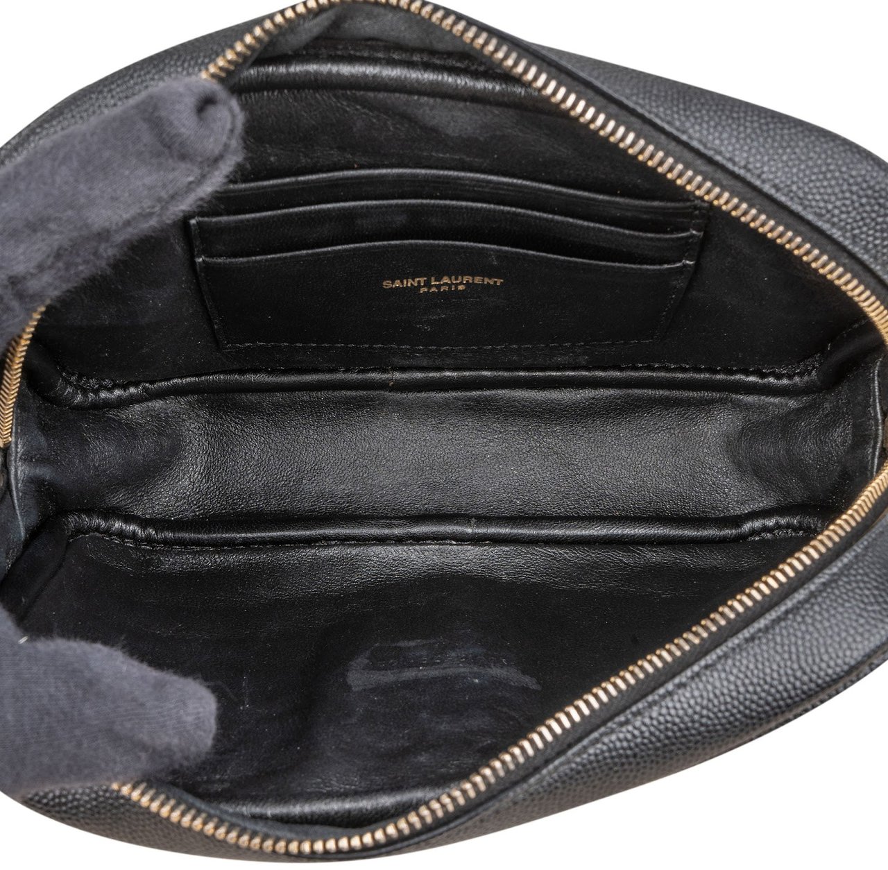 Saint Laurent Quilted Leather Lou Camera Crossbody Bag Zwart