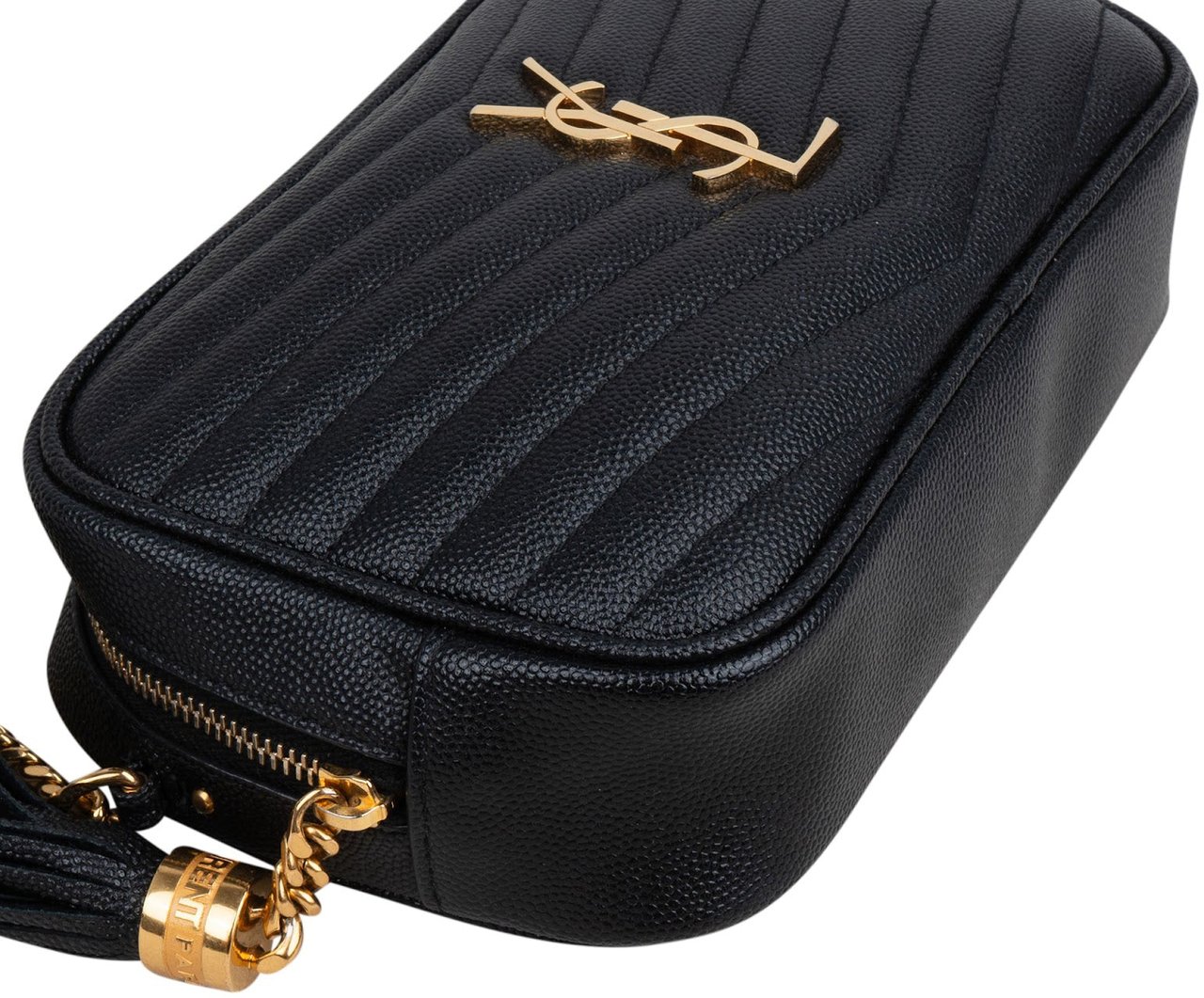 Saint Laurent Quilted Leather Lou Camera Crossbody Bag Zwart