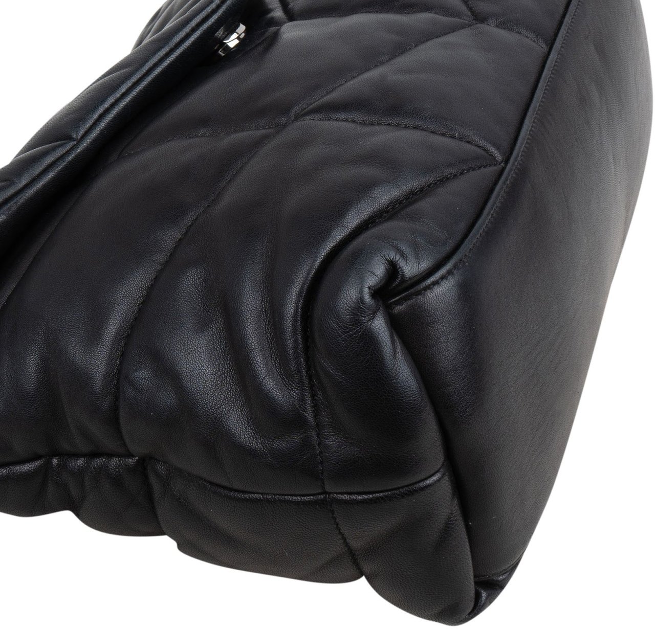Saint Laurent Quilted Lambskin Loulou Puffer Crossbody Bag Zwart