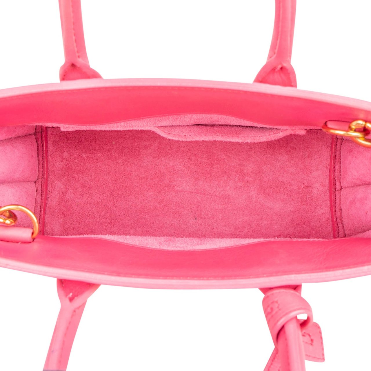 Saint Laurent Pink Calfskin Nano Sac De Jour Handbag Rood