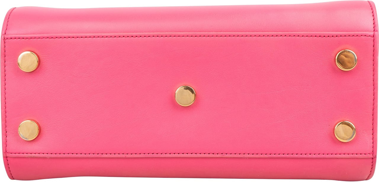 Saint Laurent Pink Calfskin Nano Sac De Jour Handbag Rood