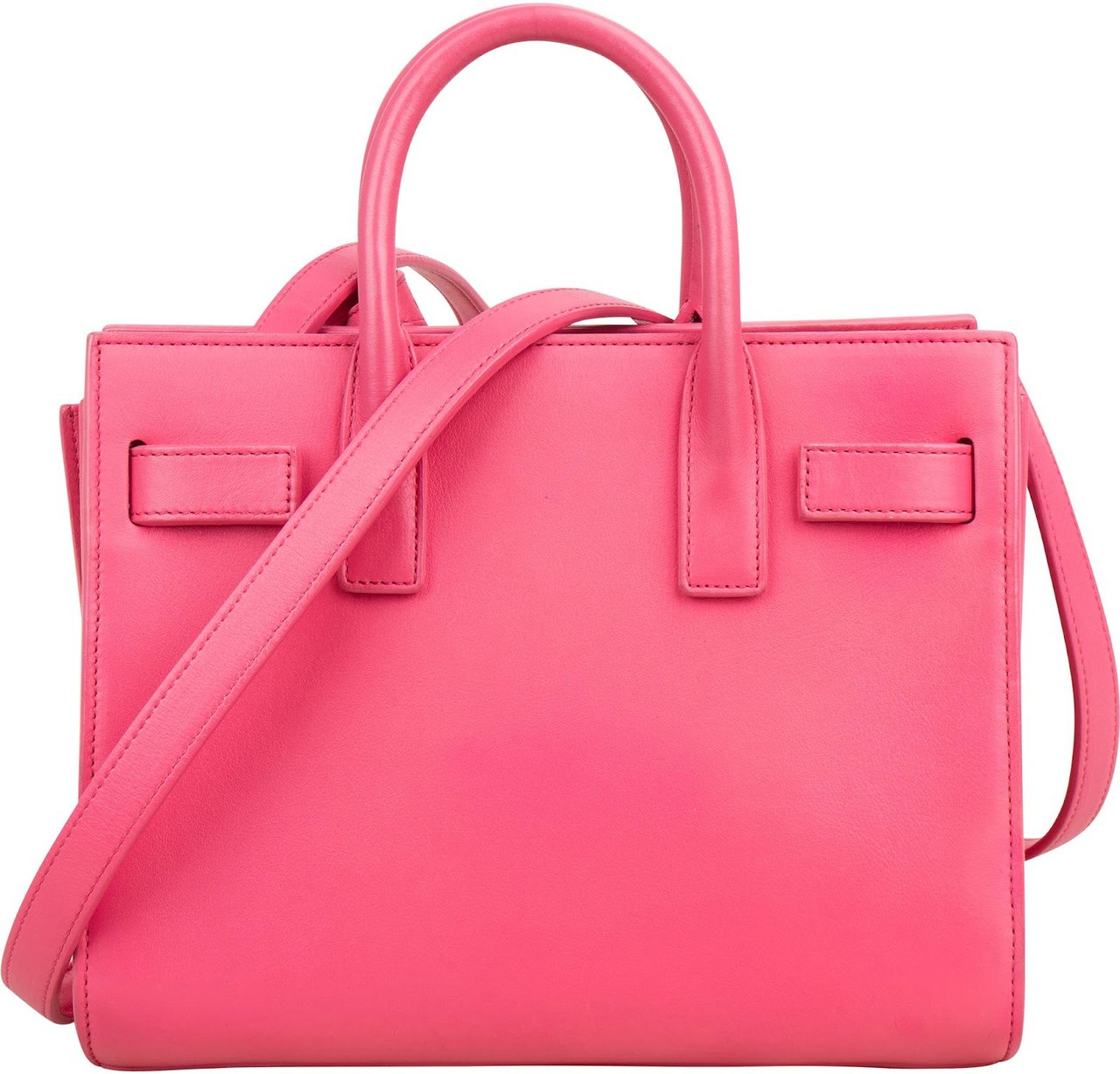 Saint Laurent Pink Calfskin Nano Sac De Jour Handbag Rood