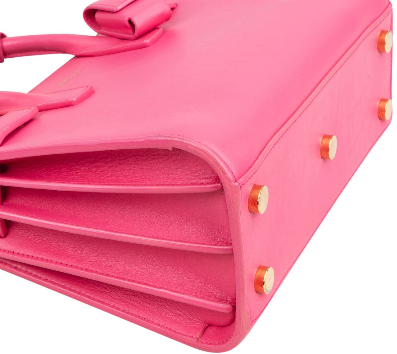 Saint Laurent Pink Calfskin Nano Sac De Jour Handbag Rood